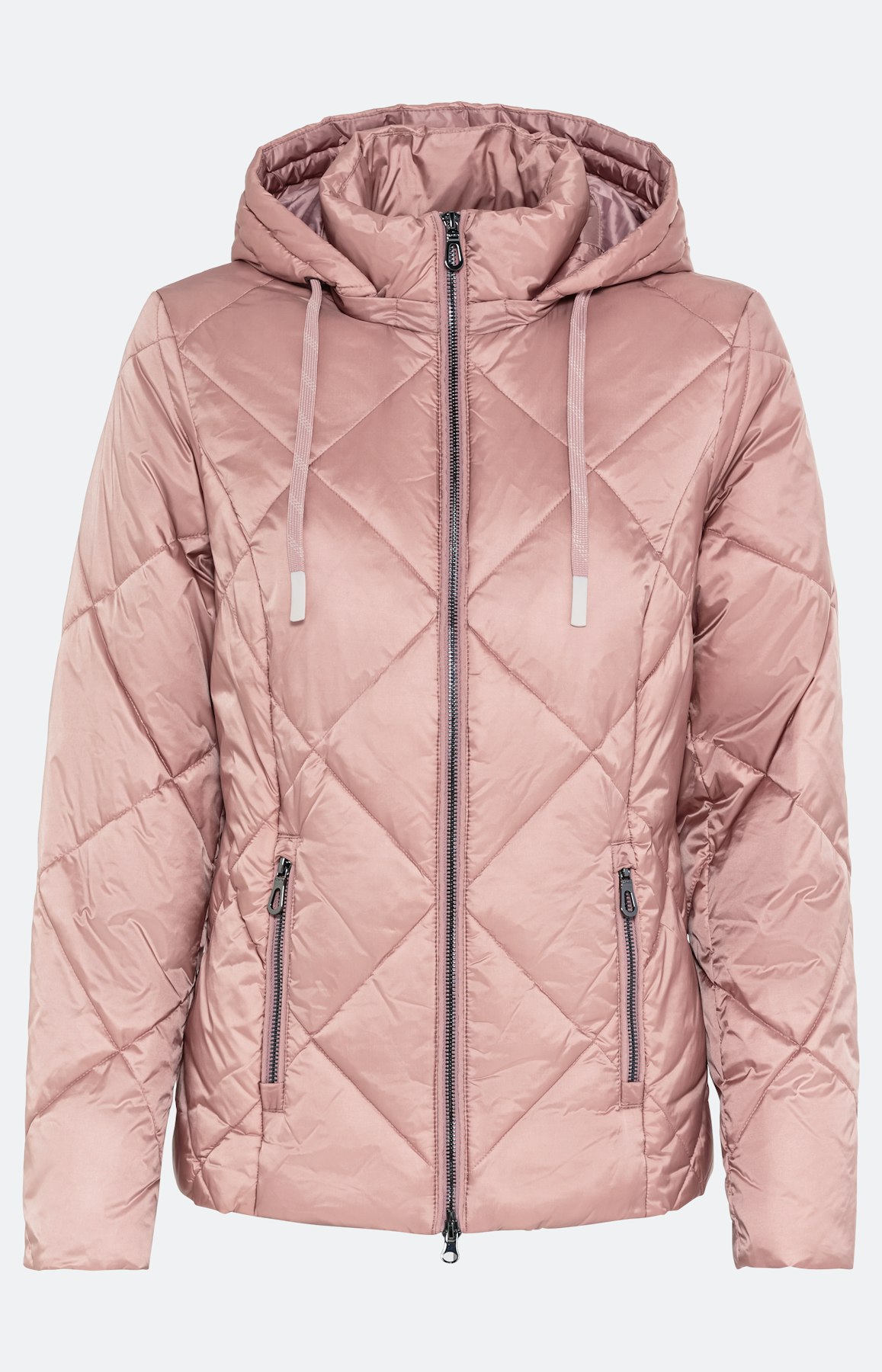 Steppjacke mit abnehmbarer Kapuze, rosa