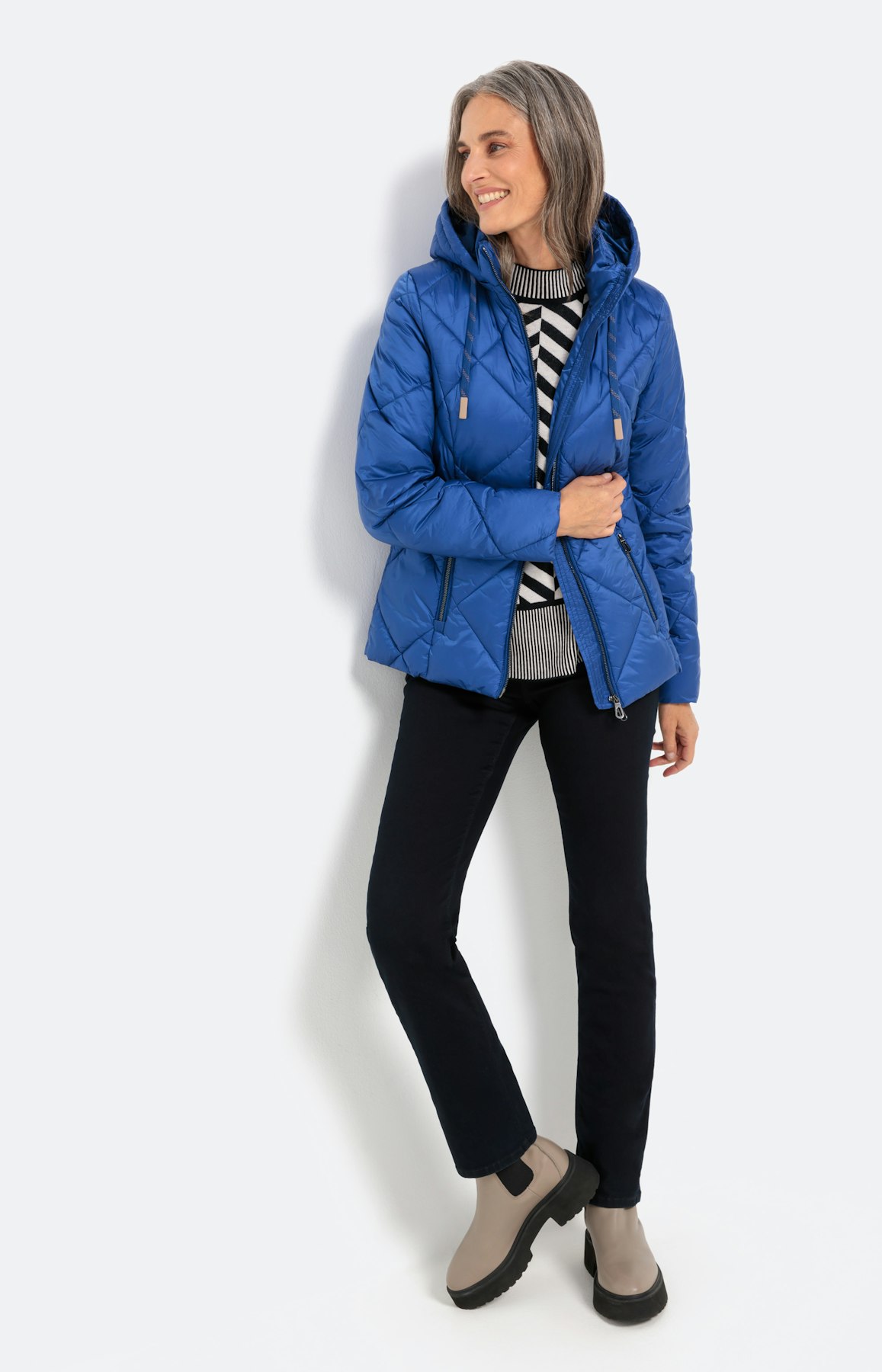 Glatte Jacke in Stepp-Optik