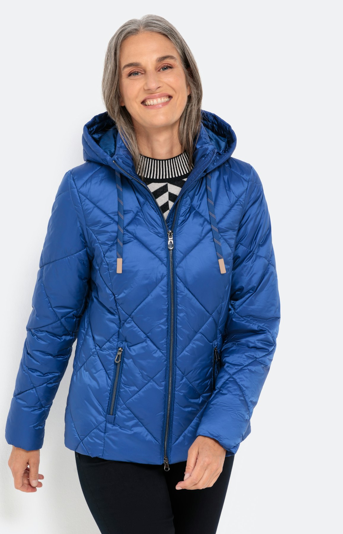 Glatte Jacke in Stepp-Optik