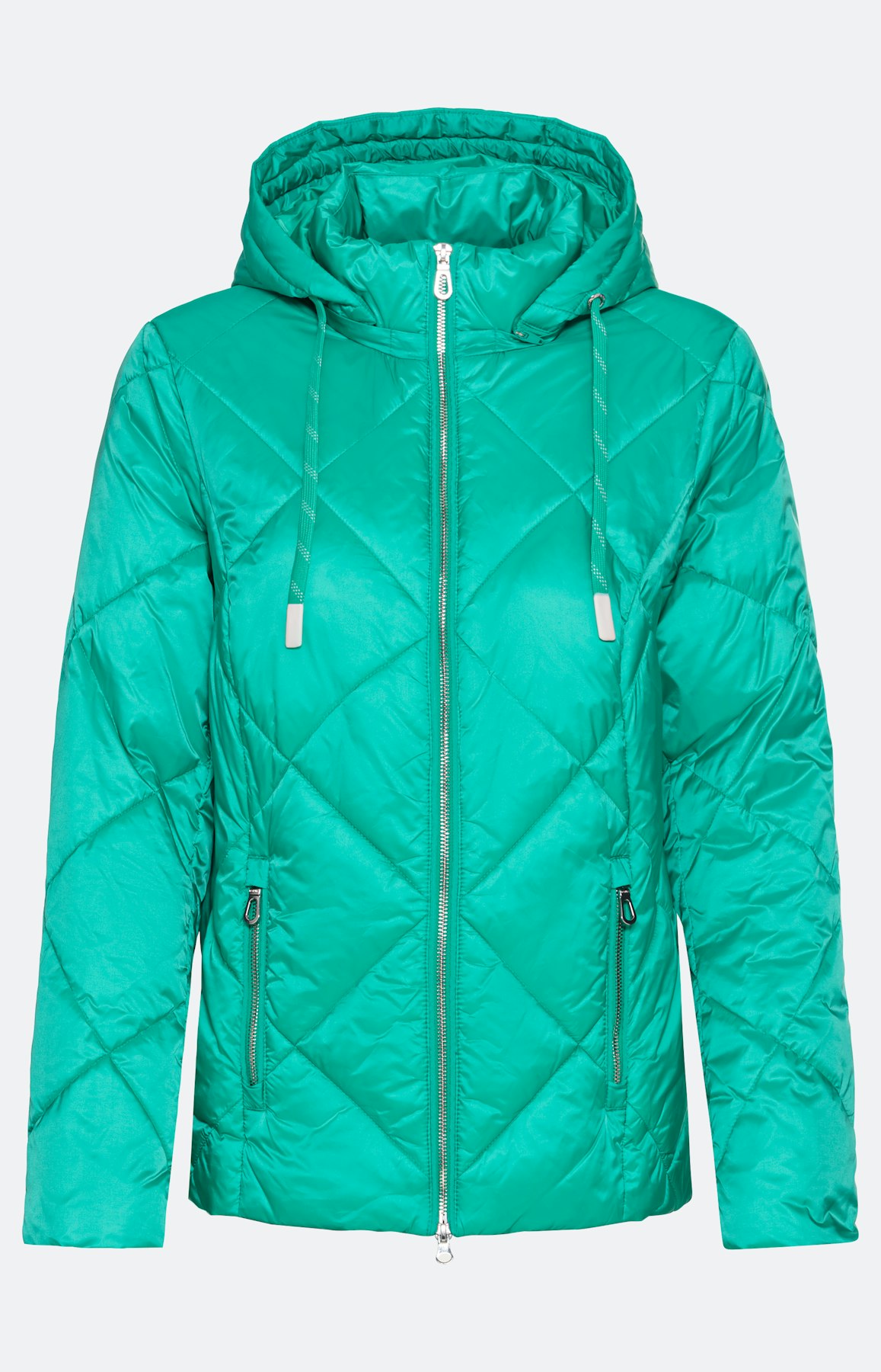 Steppjacke mit abtrennbarer Kapuze, grün