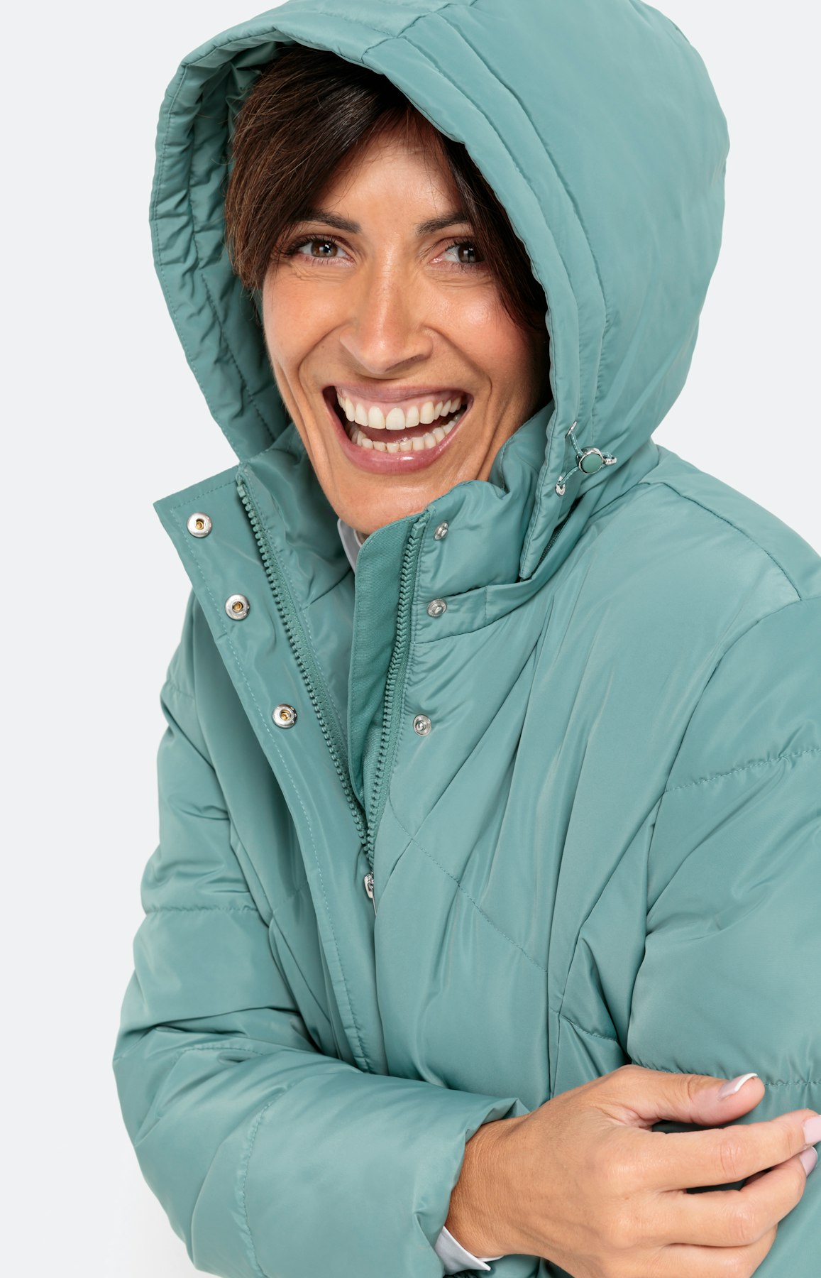 Gewatteerde jas met afneembare capuchon