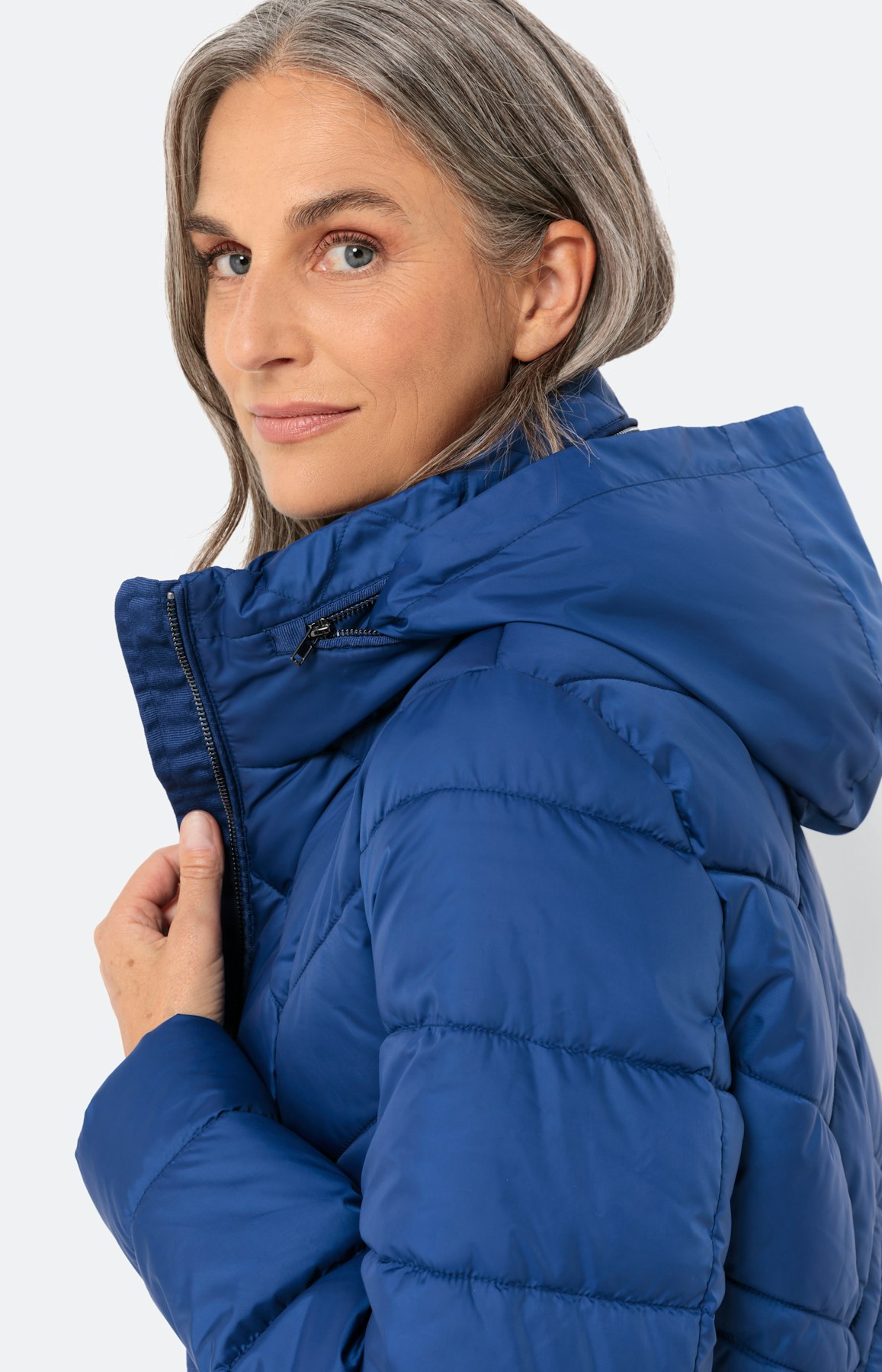 Gewatteerde jas met verborgen capuchon