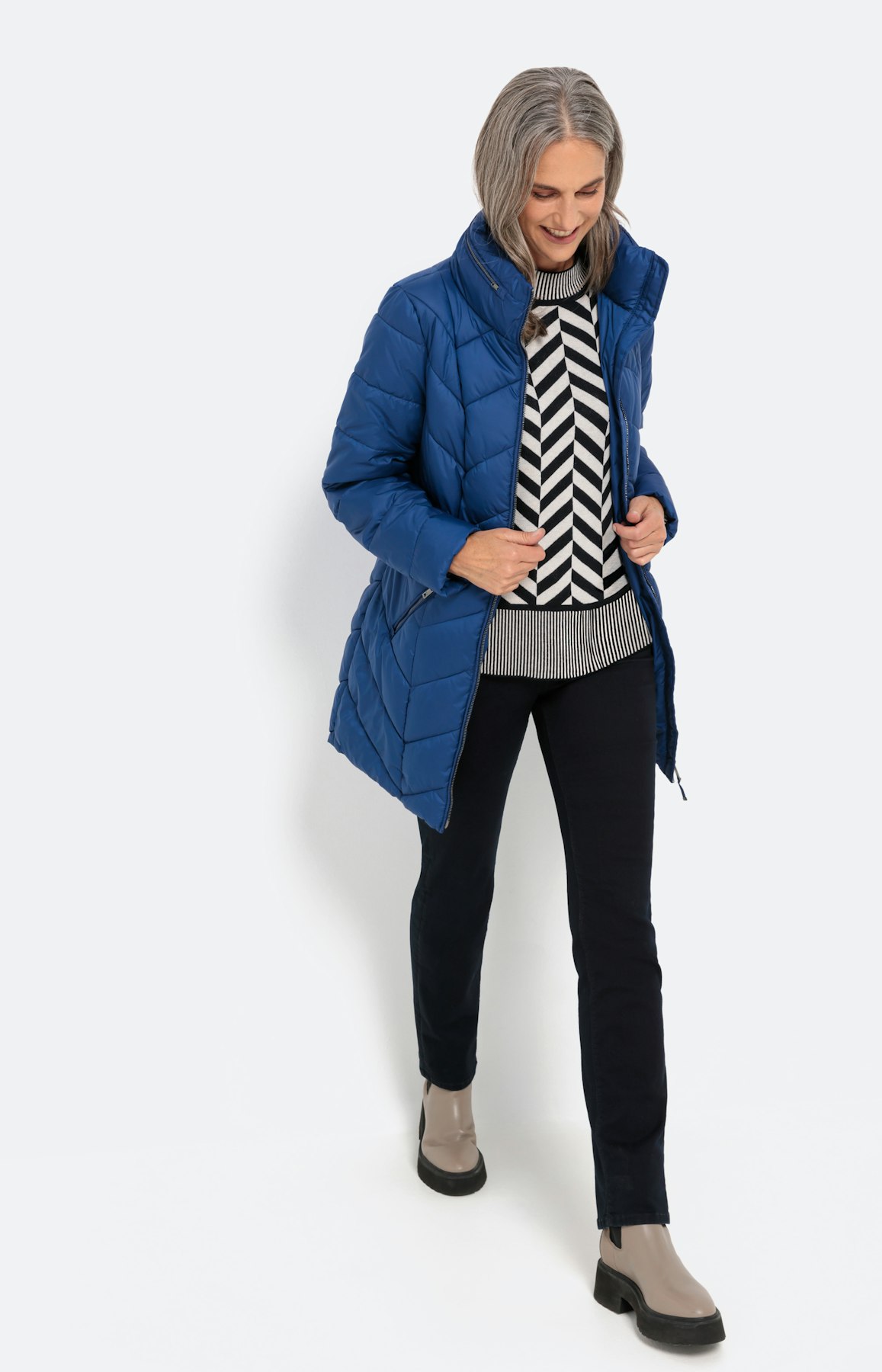 Gewatteerde jas met verborgen capuchon