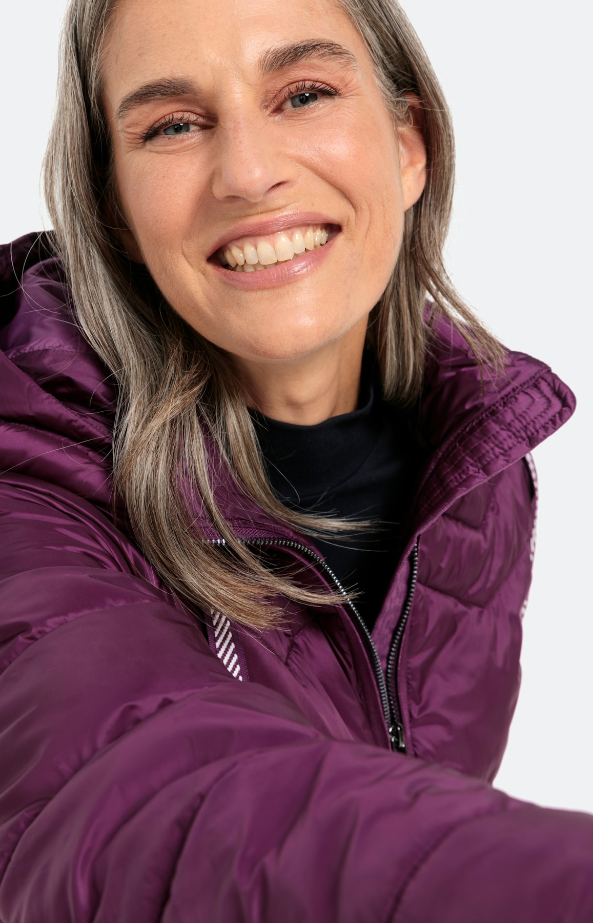 Jacke mit Zickzack-Steppung, pflaume