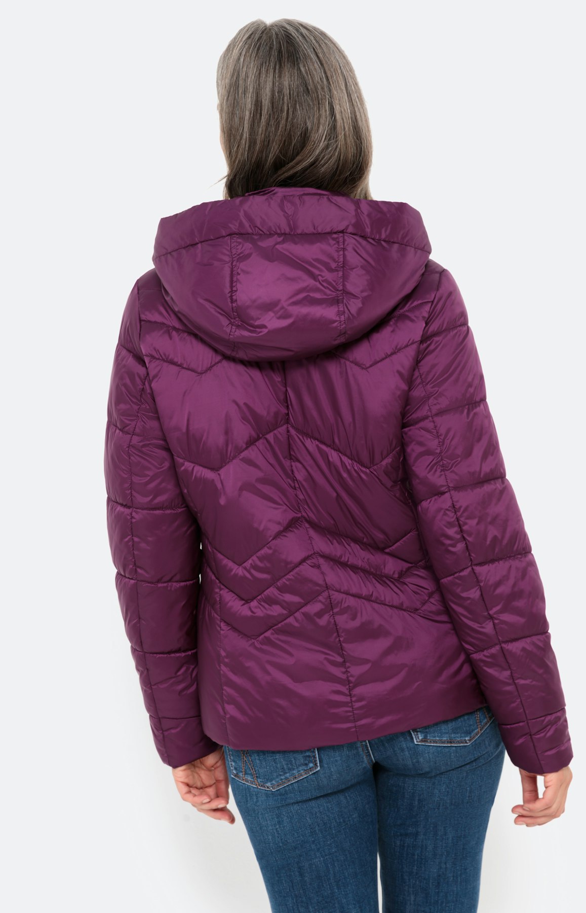 Jacke mit Zickzack-Steppung, pflaume