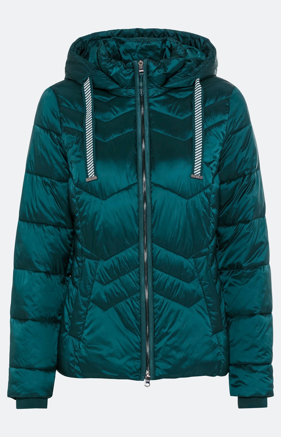 Jas met zigzagstiksel, petrol