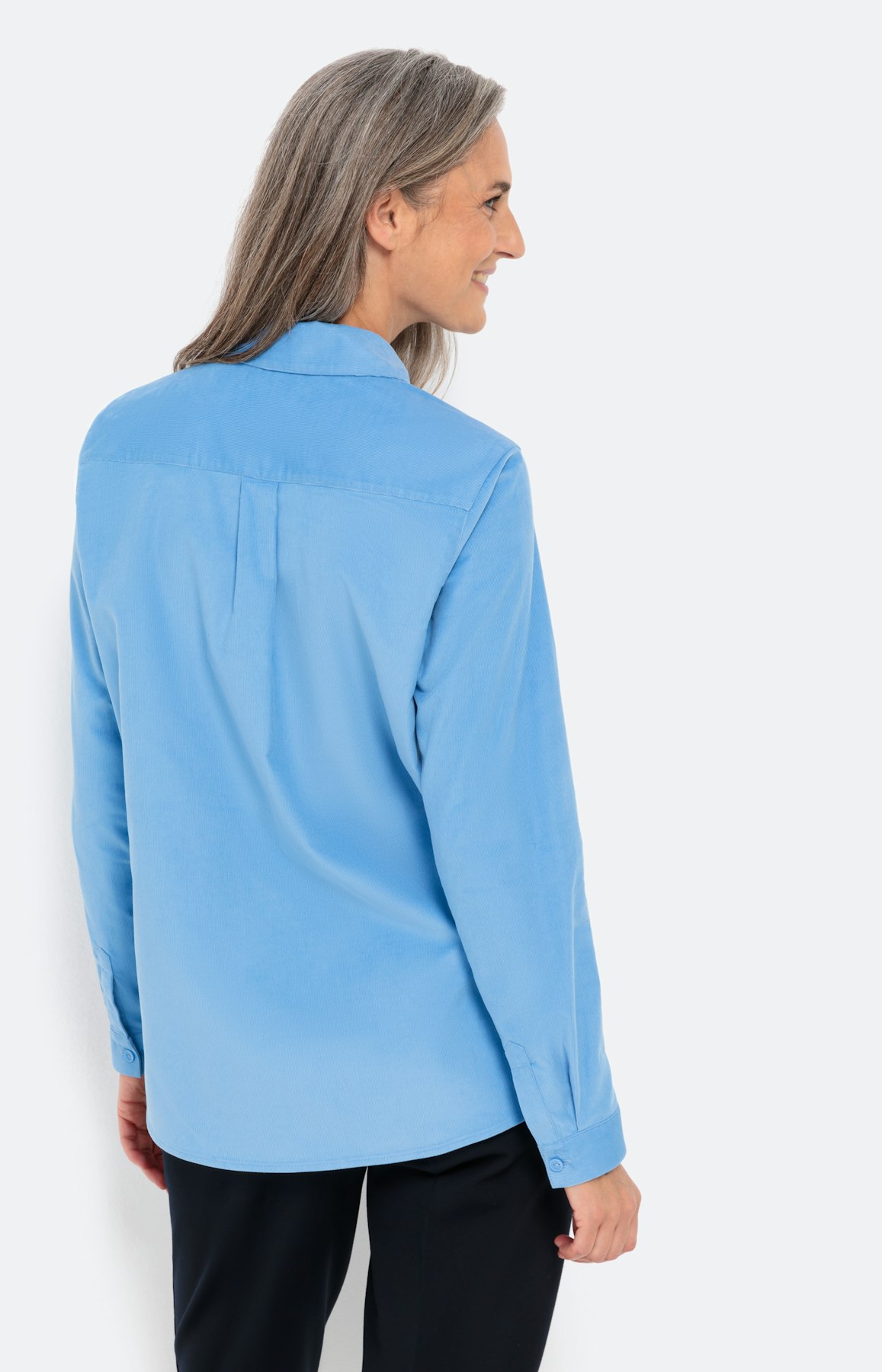 Overhemd blouse van babycord, bleu