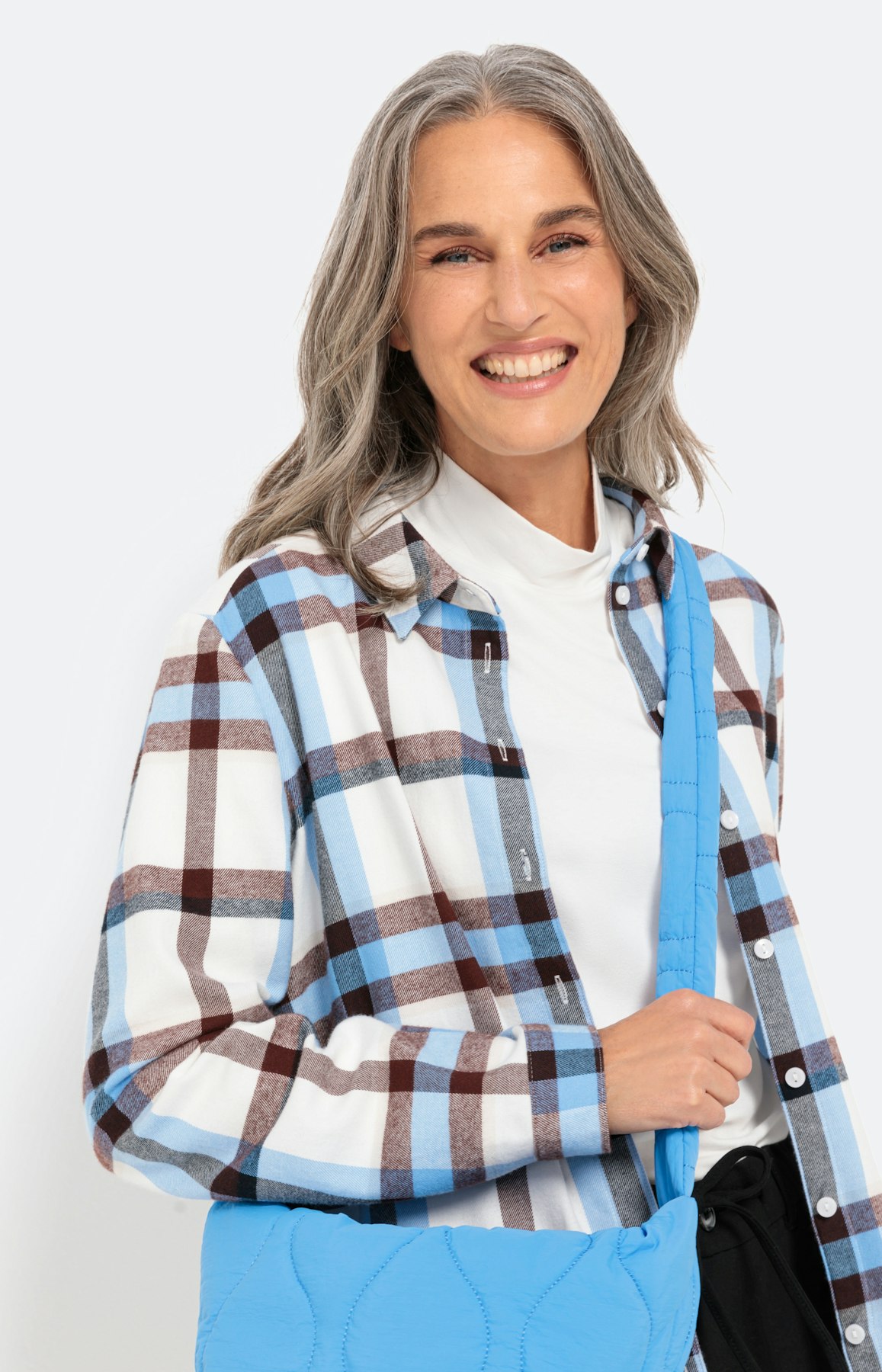 Geruite overhemdblouse van katoen