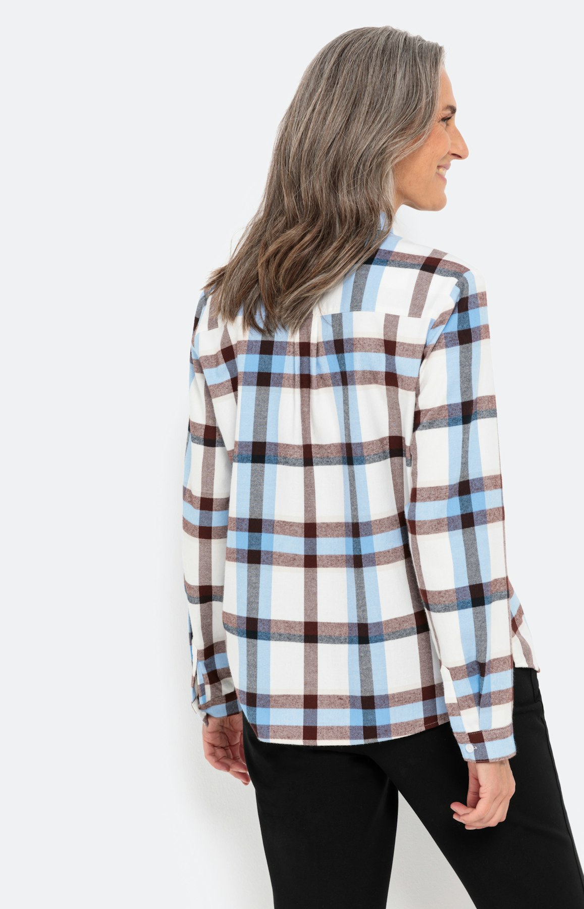 Geruite overhemdblouse van katoen