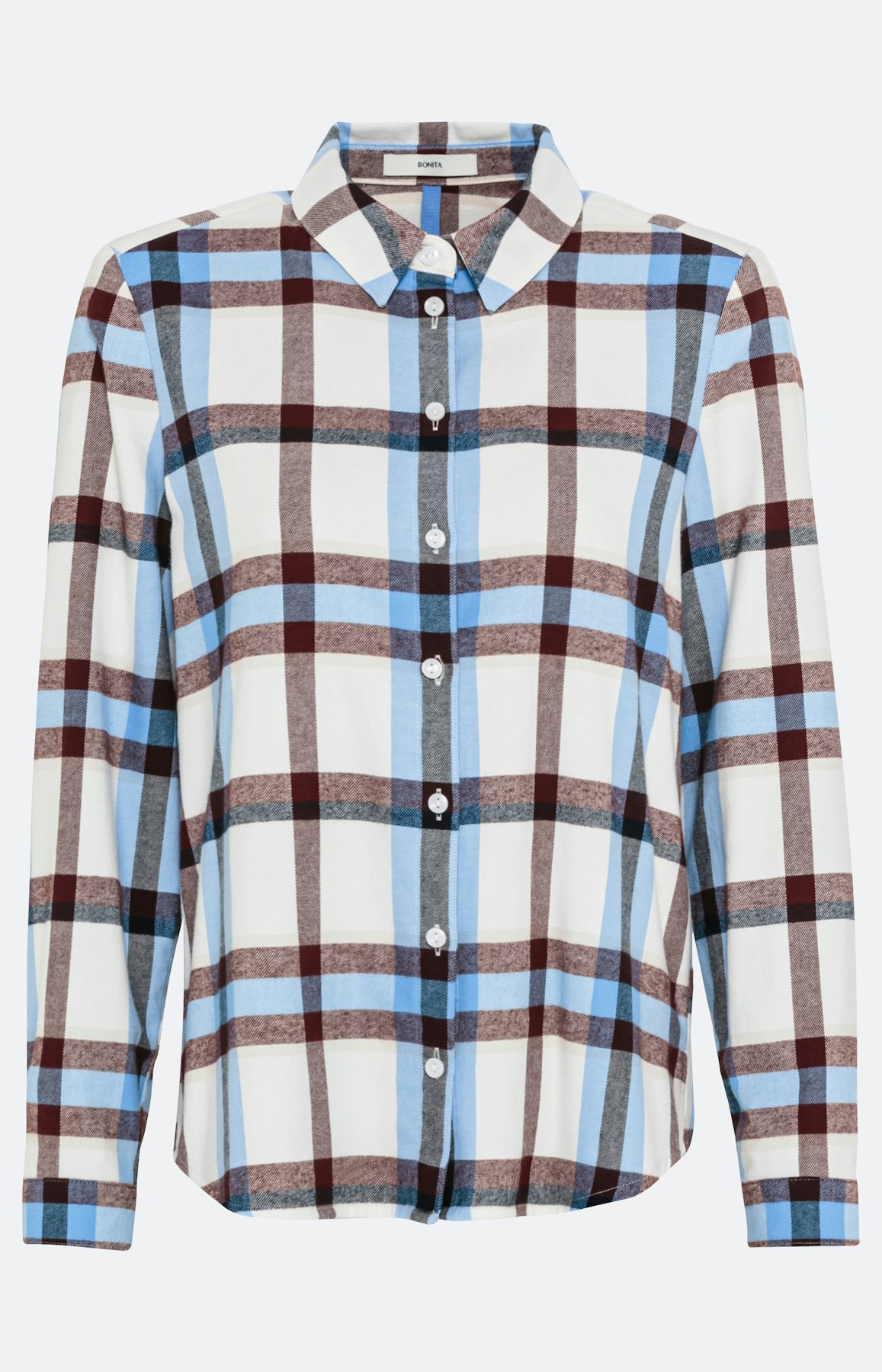 Geruite overhemdblouse van katoen