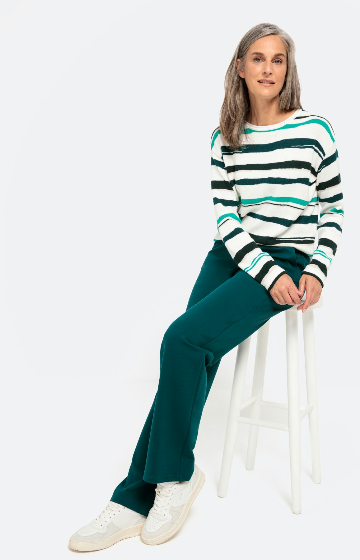 Softe Hose im Marlene Stil, dunkelgrün