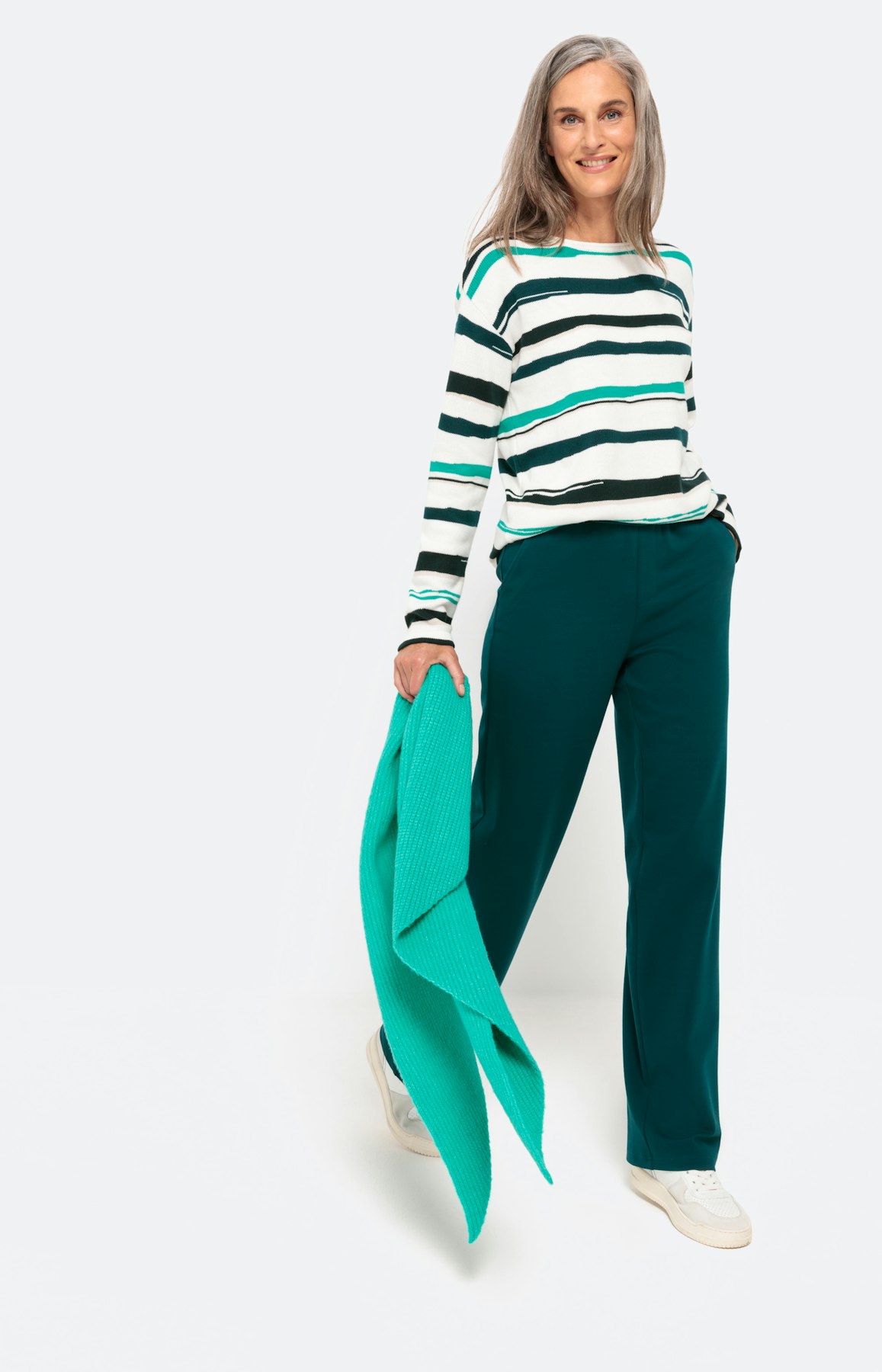 Softe Hose im Marlene Stil, dunkelgrün