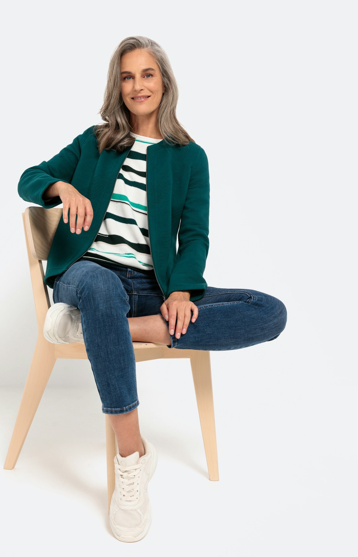 Moderne blazer in tricotkwaliteit