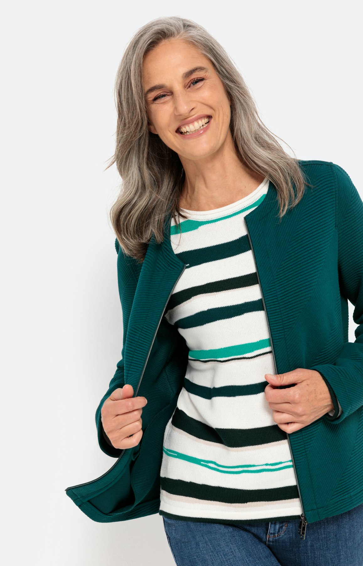 Moderne blazer in tricotkwaliteit