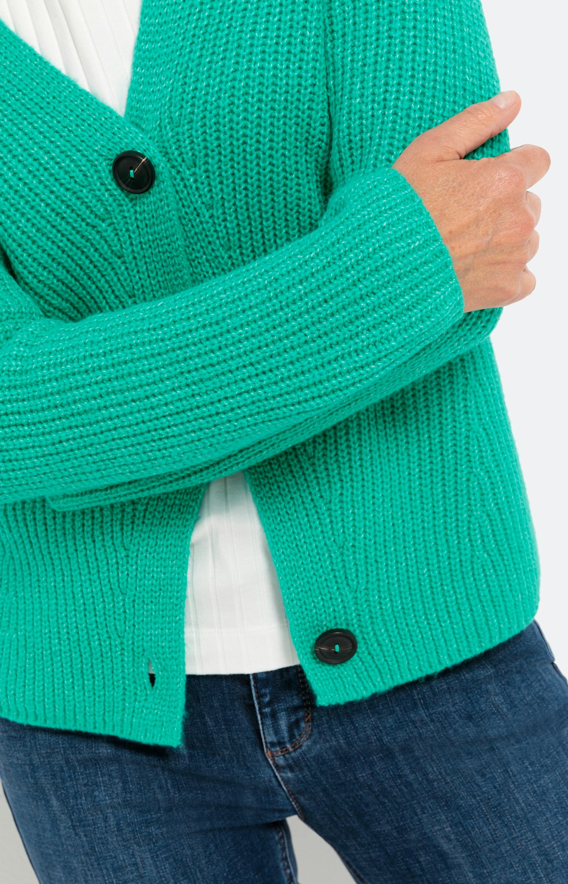 Langarm Cardigan mit Knopfleiste