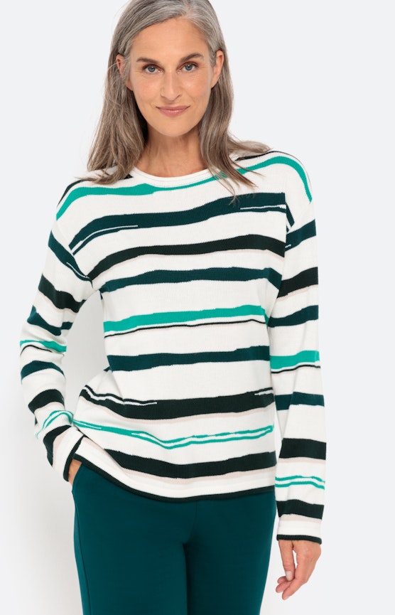 Gestreifter Langarm Pullover