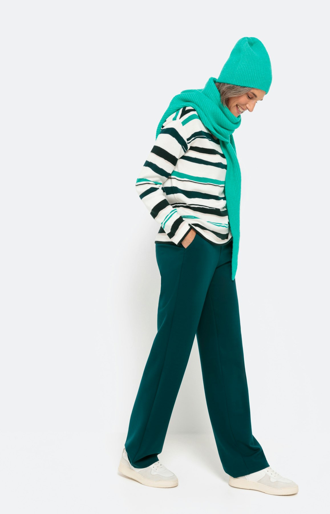 Gestreifter Langarm Pullover