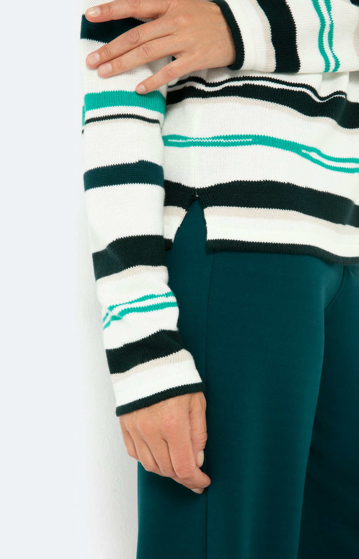 Gestreifter Langarm Pullover