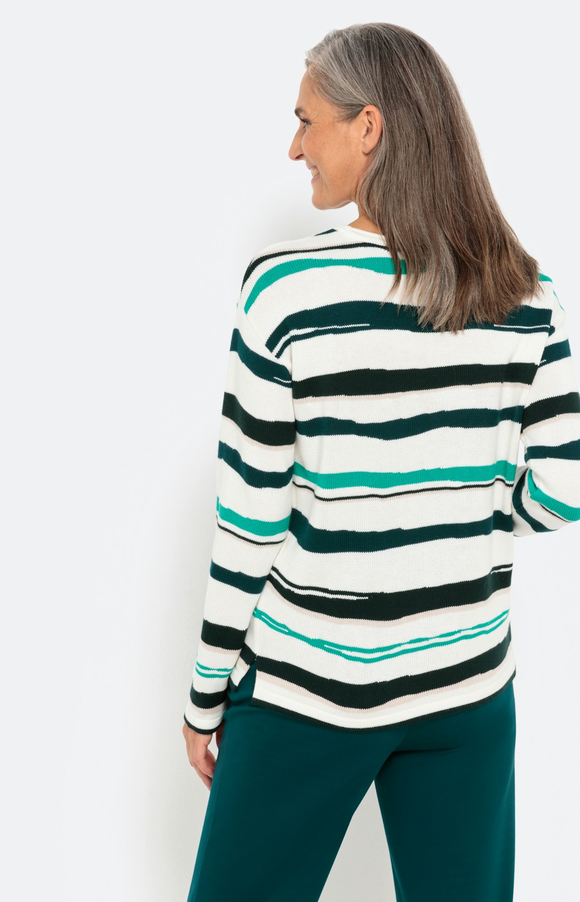 Gestreifter Langarm Pullover