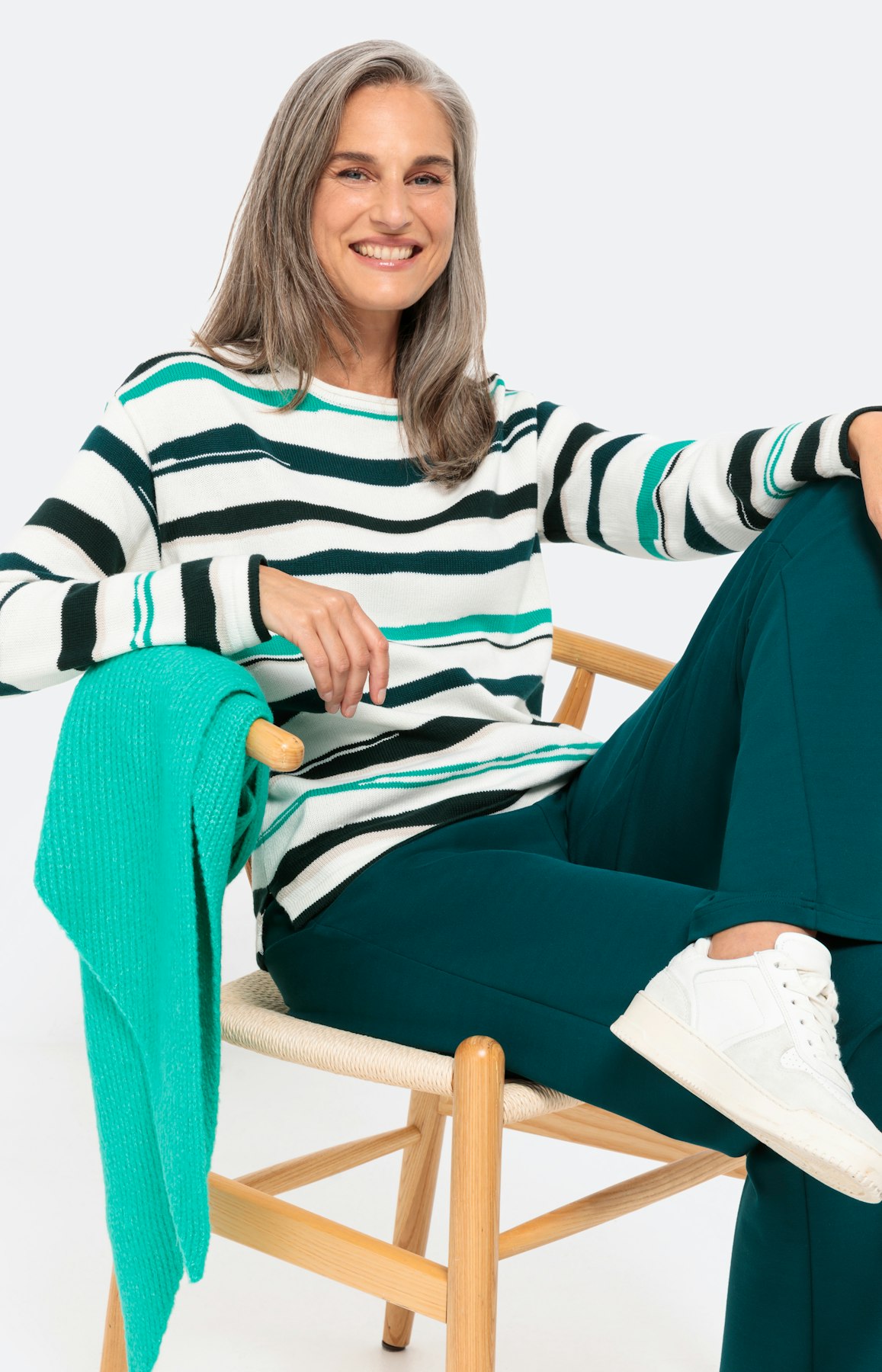 Gestreifter Langarm Pullover