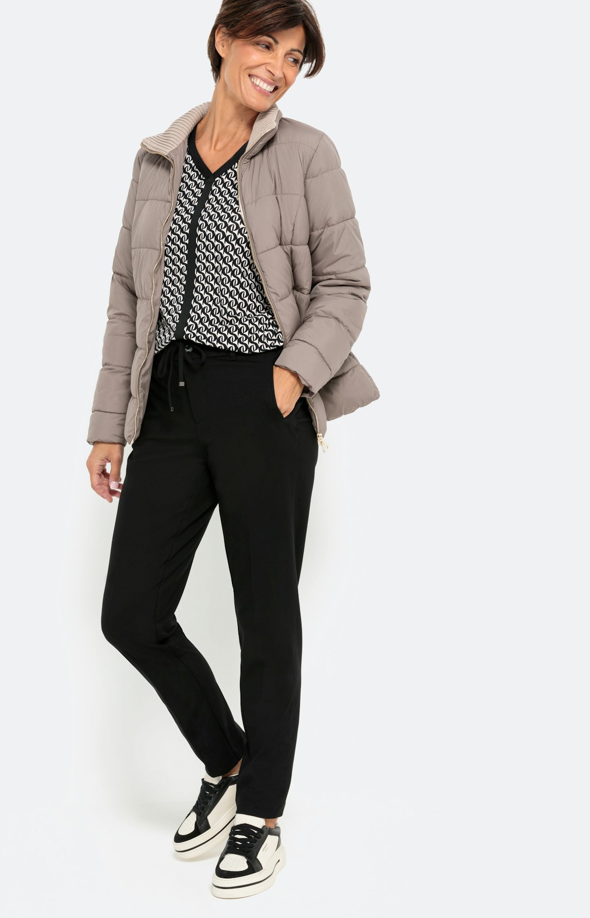 Shirt met 3/4-mouwen en stretchzoom