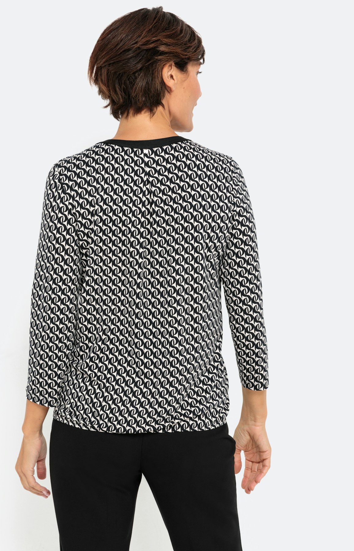 Shirt met 3/4-mouwen en stretchzoom