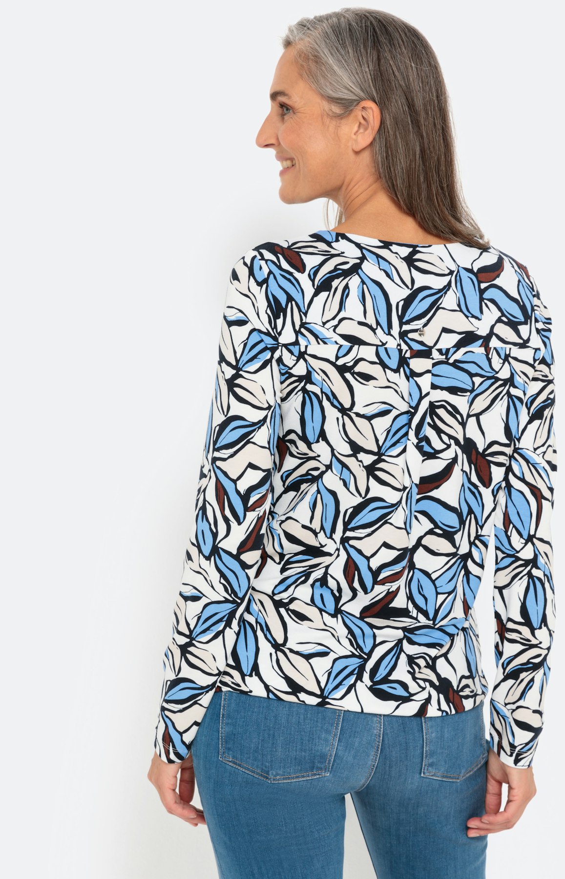 Shirt met lange mouw van stretch-jersey