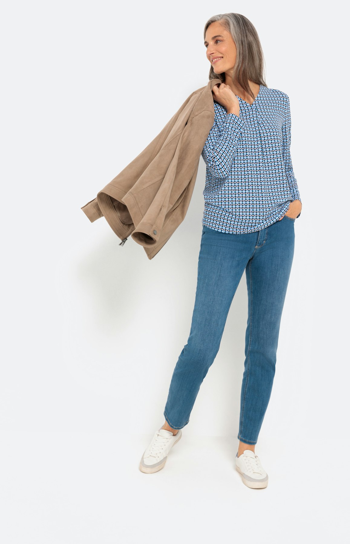 Shirt met lange mouwen en minimal-print