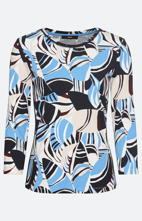 Shirt met 3/4-mouwen en print all-over