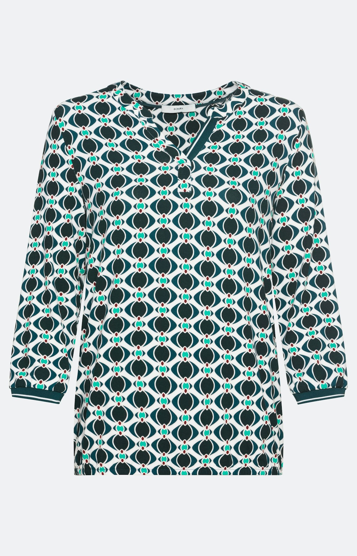 Shirt met 3/4-mouwen en print all-over