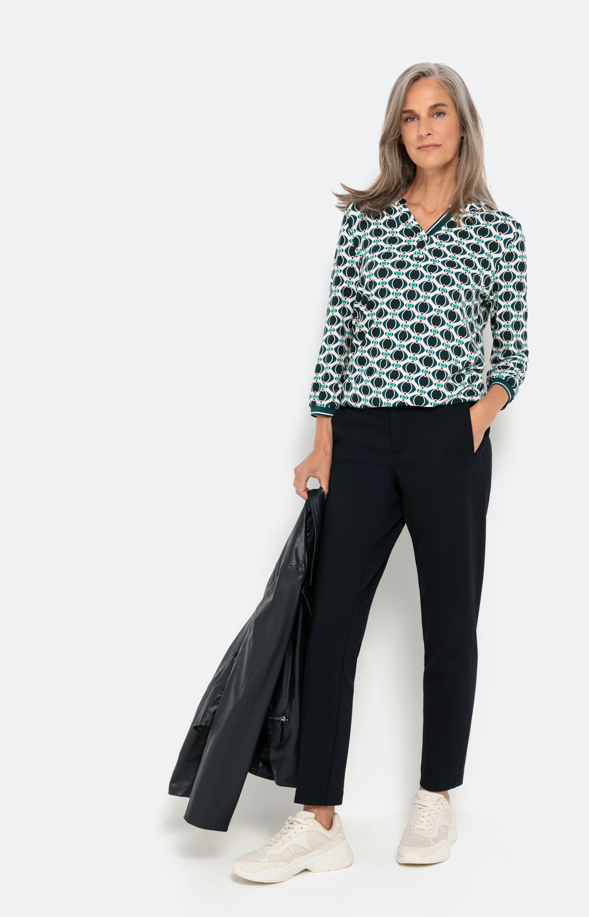 Shirt met 3/4-mouwen en print all-over