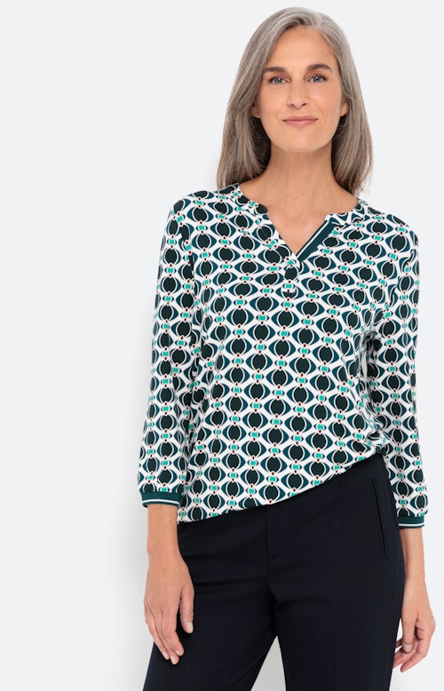 Shirt met 3/4-mouwen en print all-over