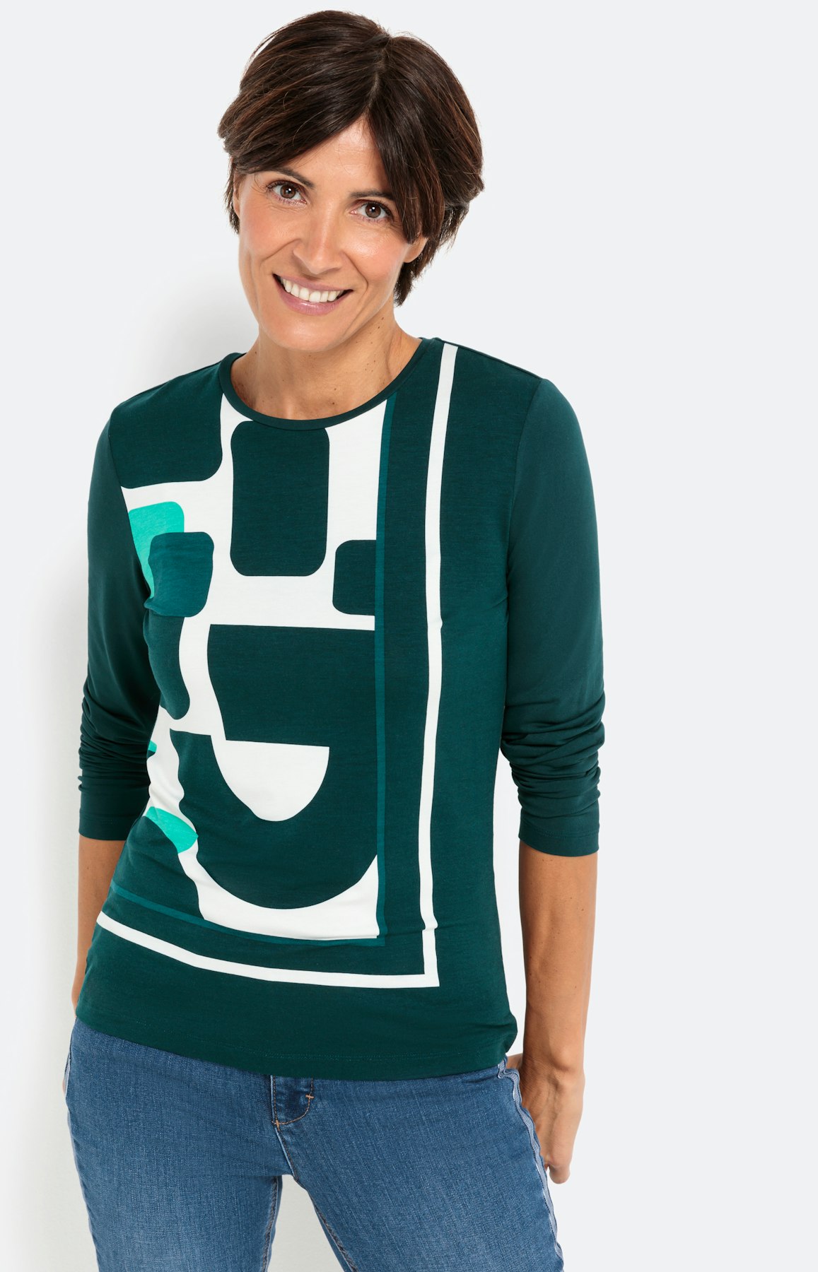 Shirt met lange mouwen en frontprint