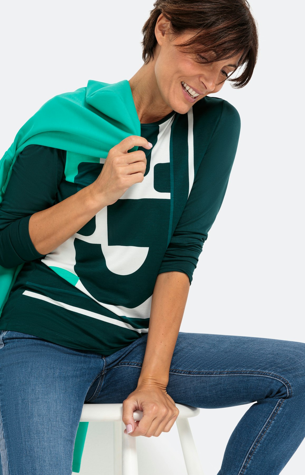 Shirt met lange mouwen en frontprint