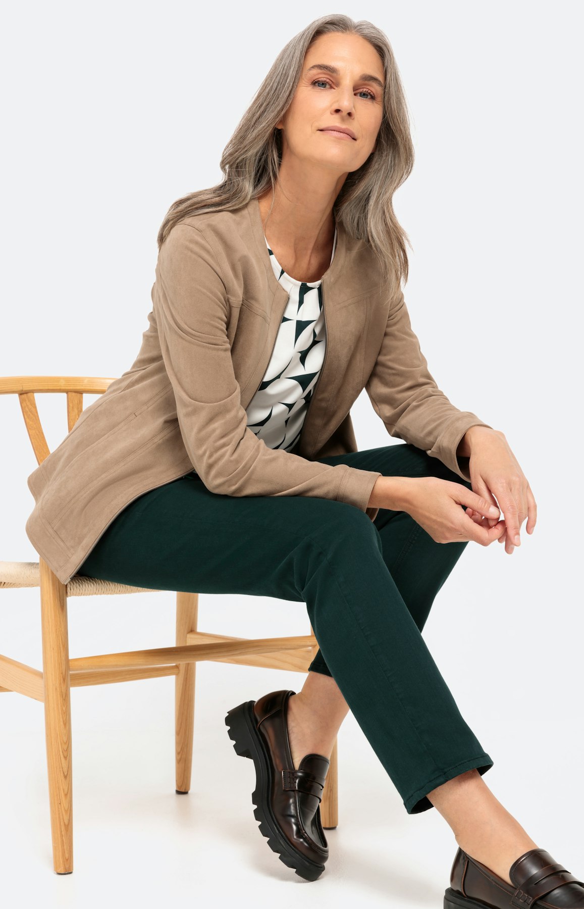 Gedessineerd shirt met 3/4-mouwen