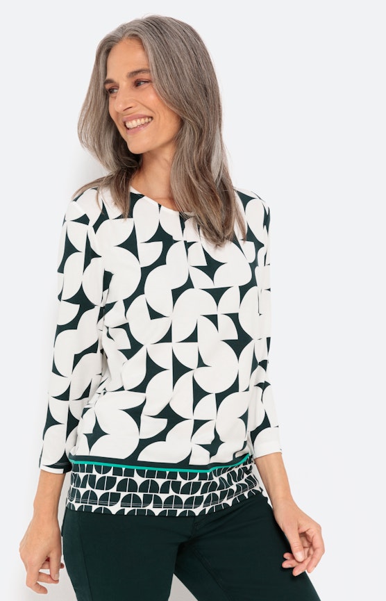Gemustertes Shirt mit 3/4-Ärmel