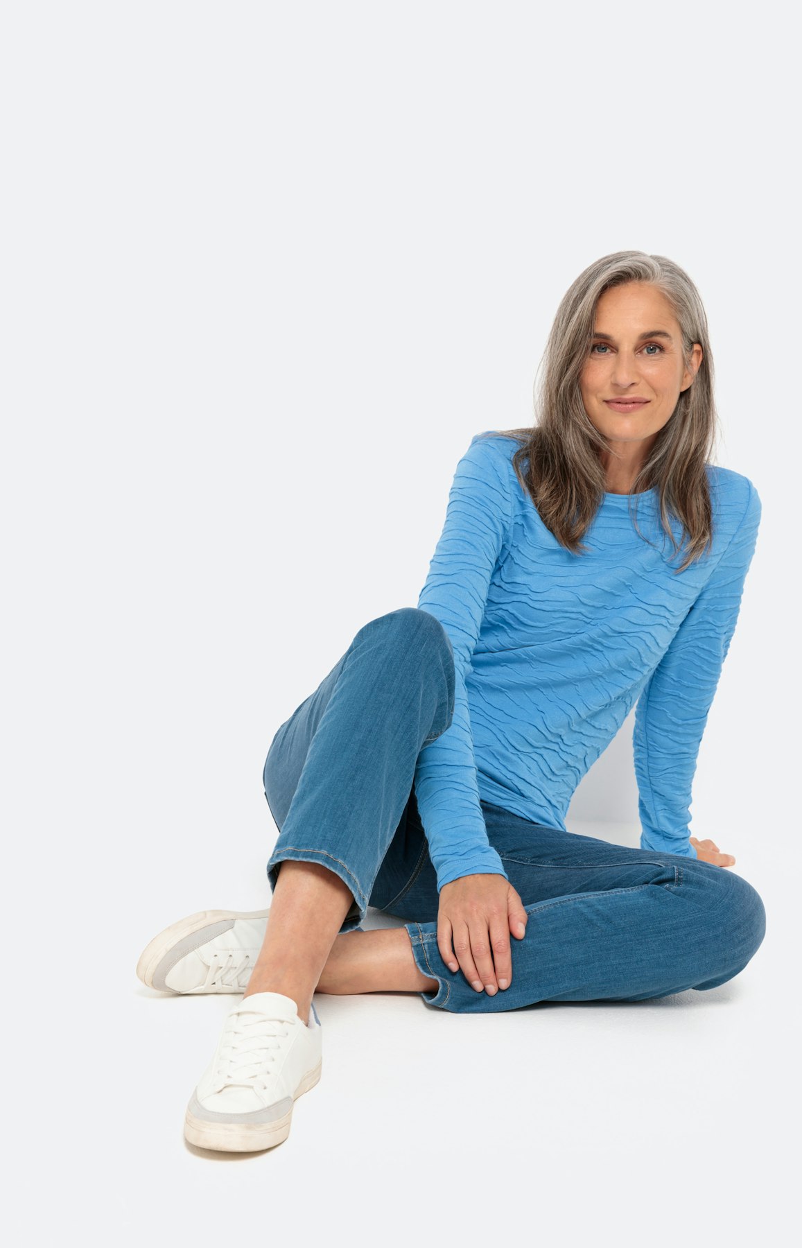 Stretchachtig shirt met golfstructuur