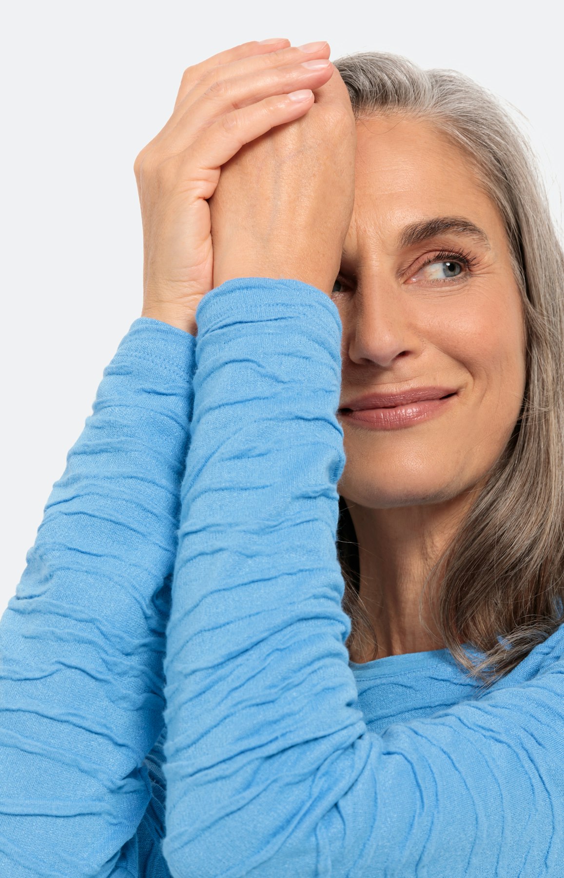 Stretchachtig shirt met golfstructuur