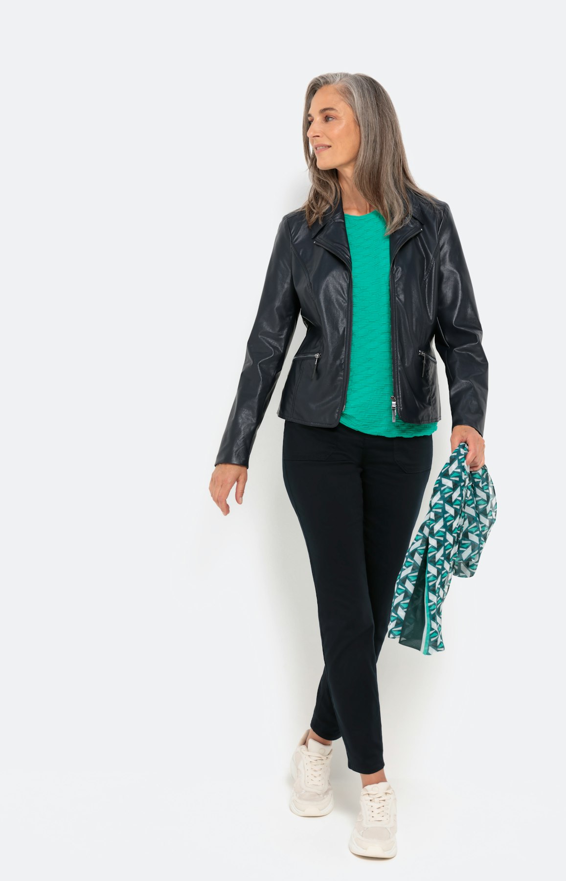 Shirt met lange mouwen en golfstructuur