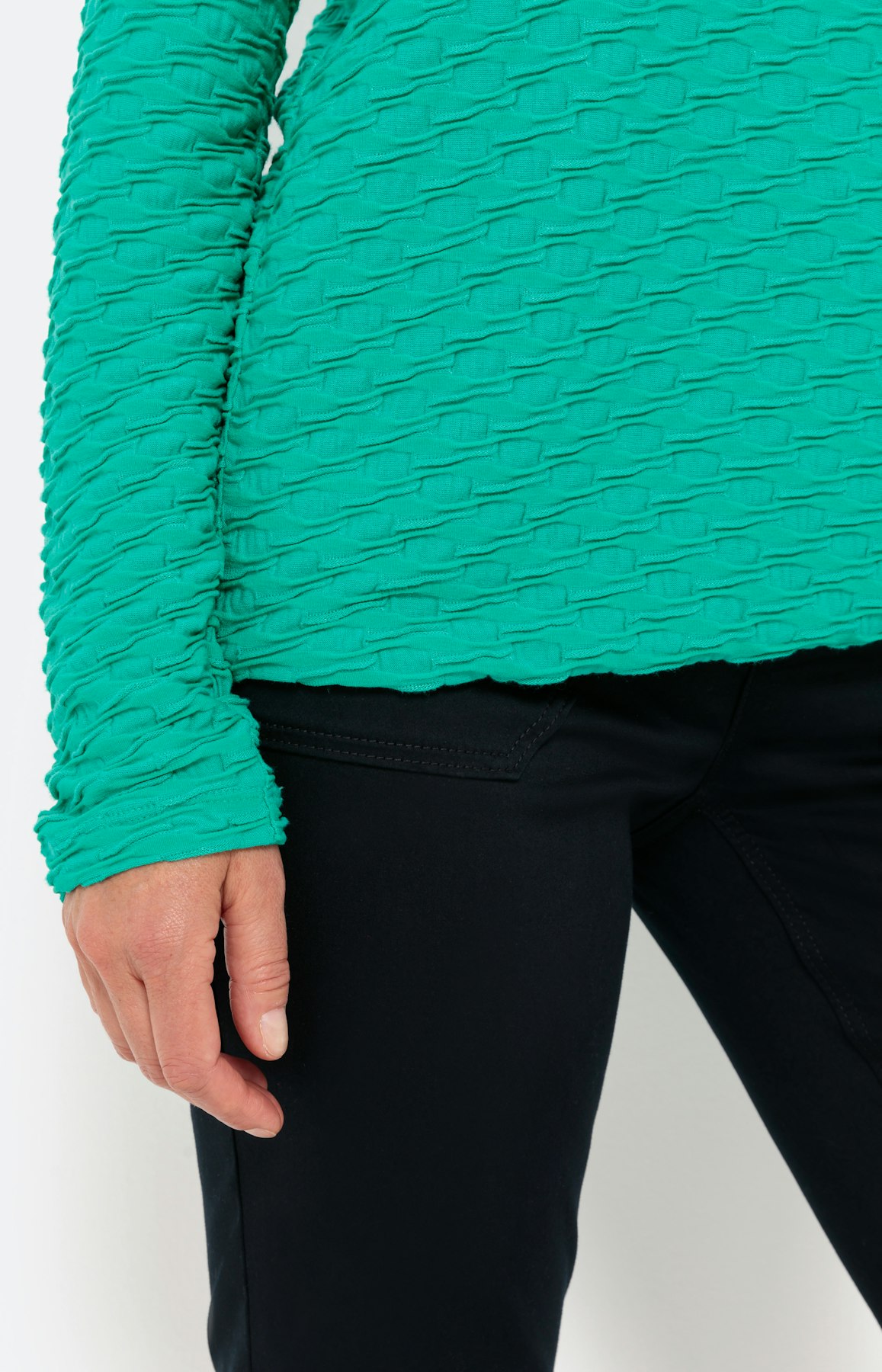 Shirt met lange mouwen en golfstructuur