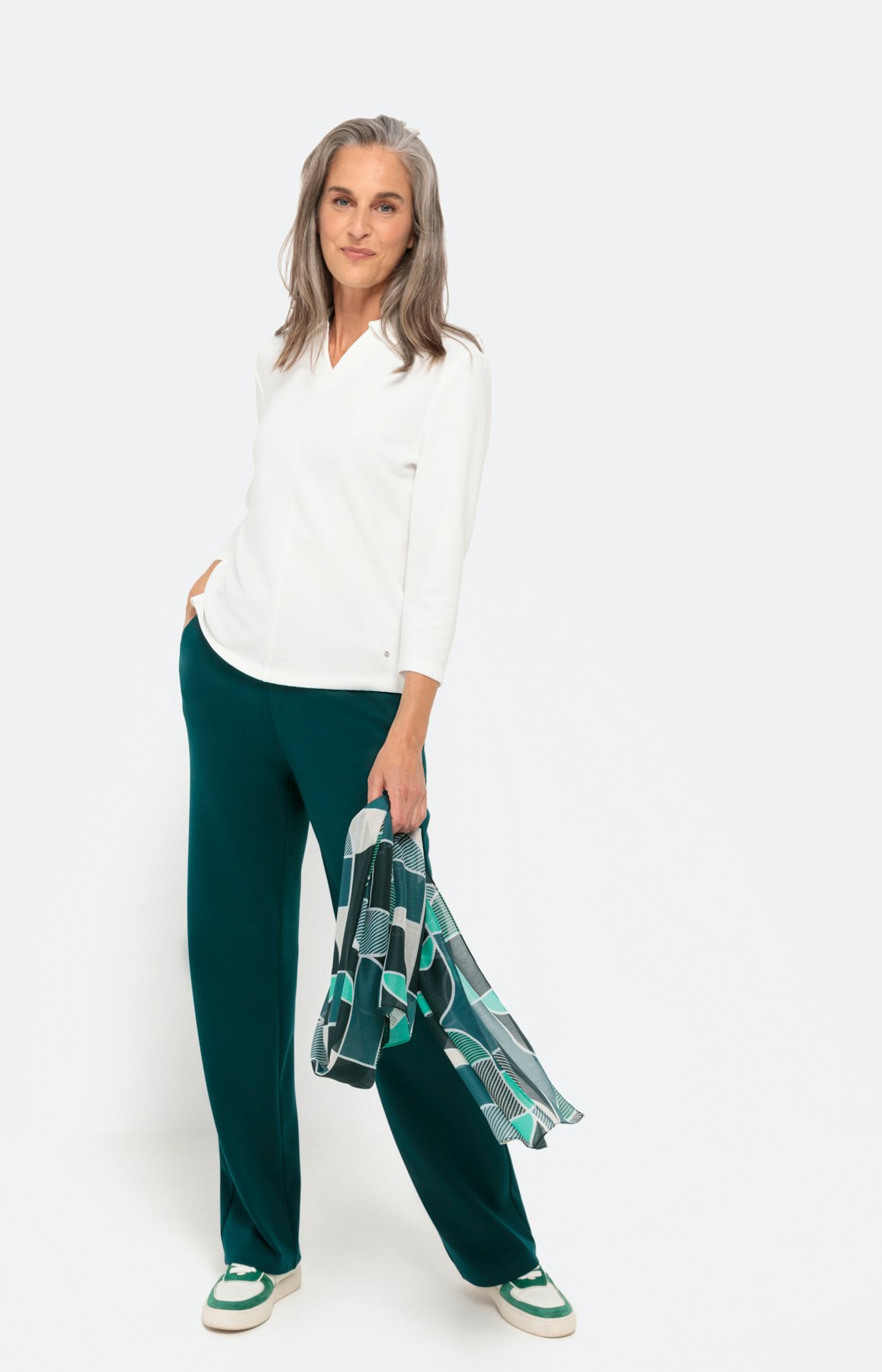 Shirt mit 3/4-Arm und Umlegekragen