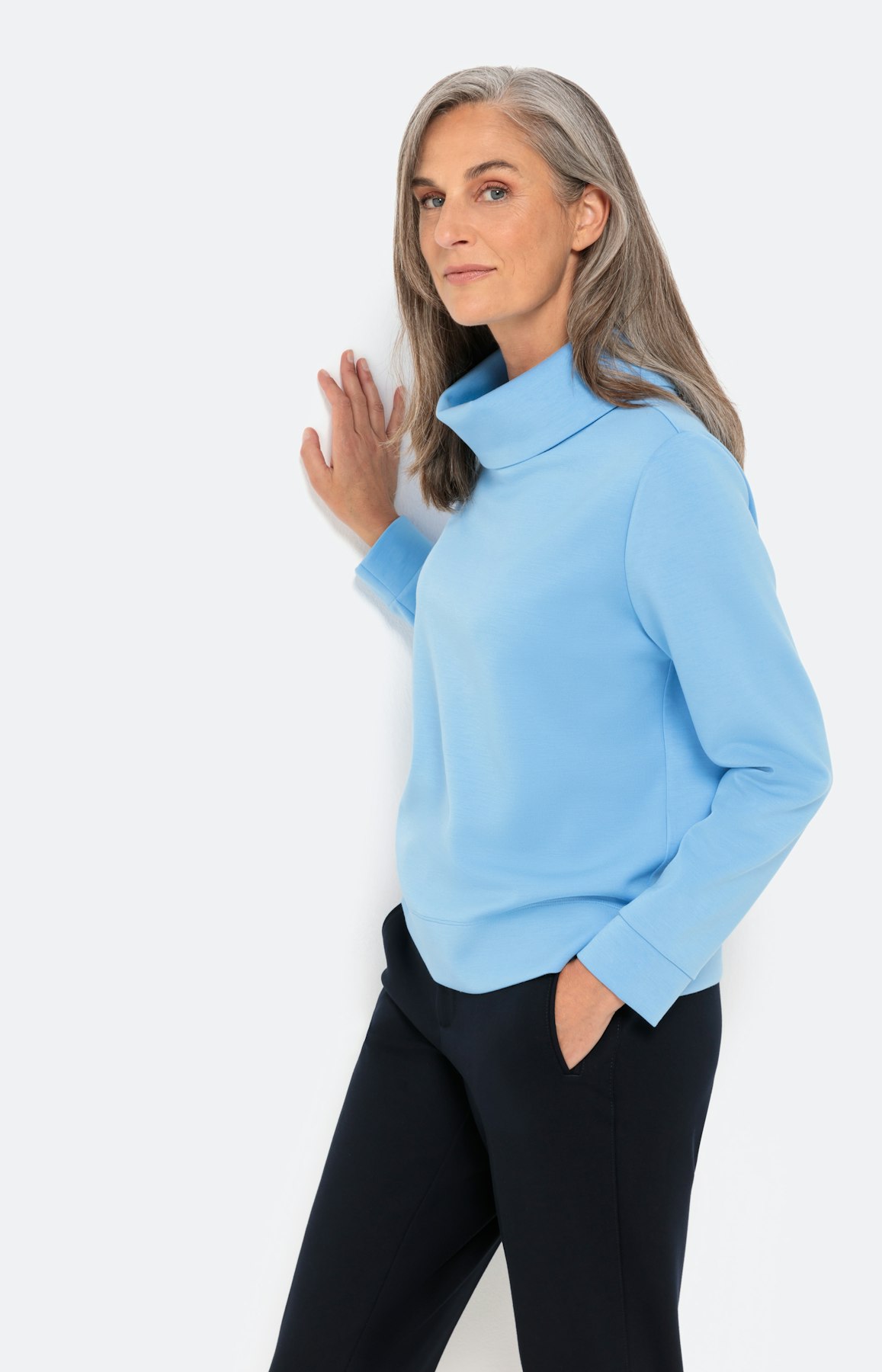 Scuba sweatshirt met col