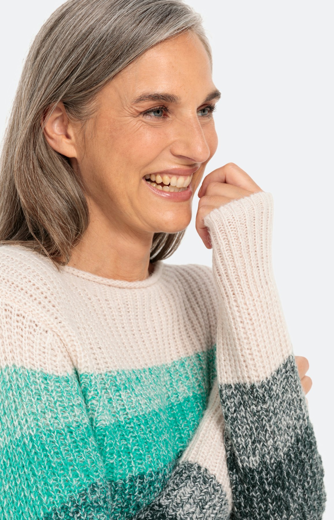 Trui met lange mouwen en colourblocking