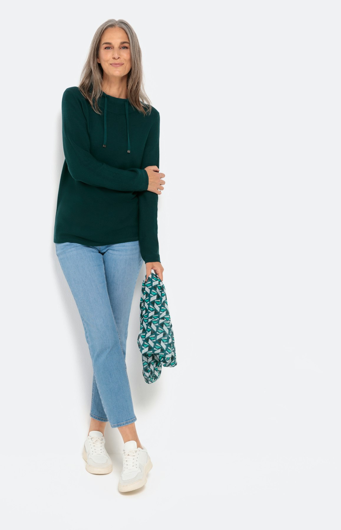 Pullover mit langem Arm und Stehkragen