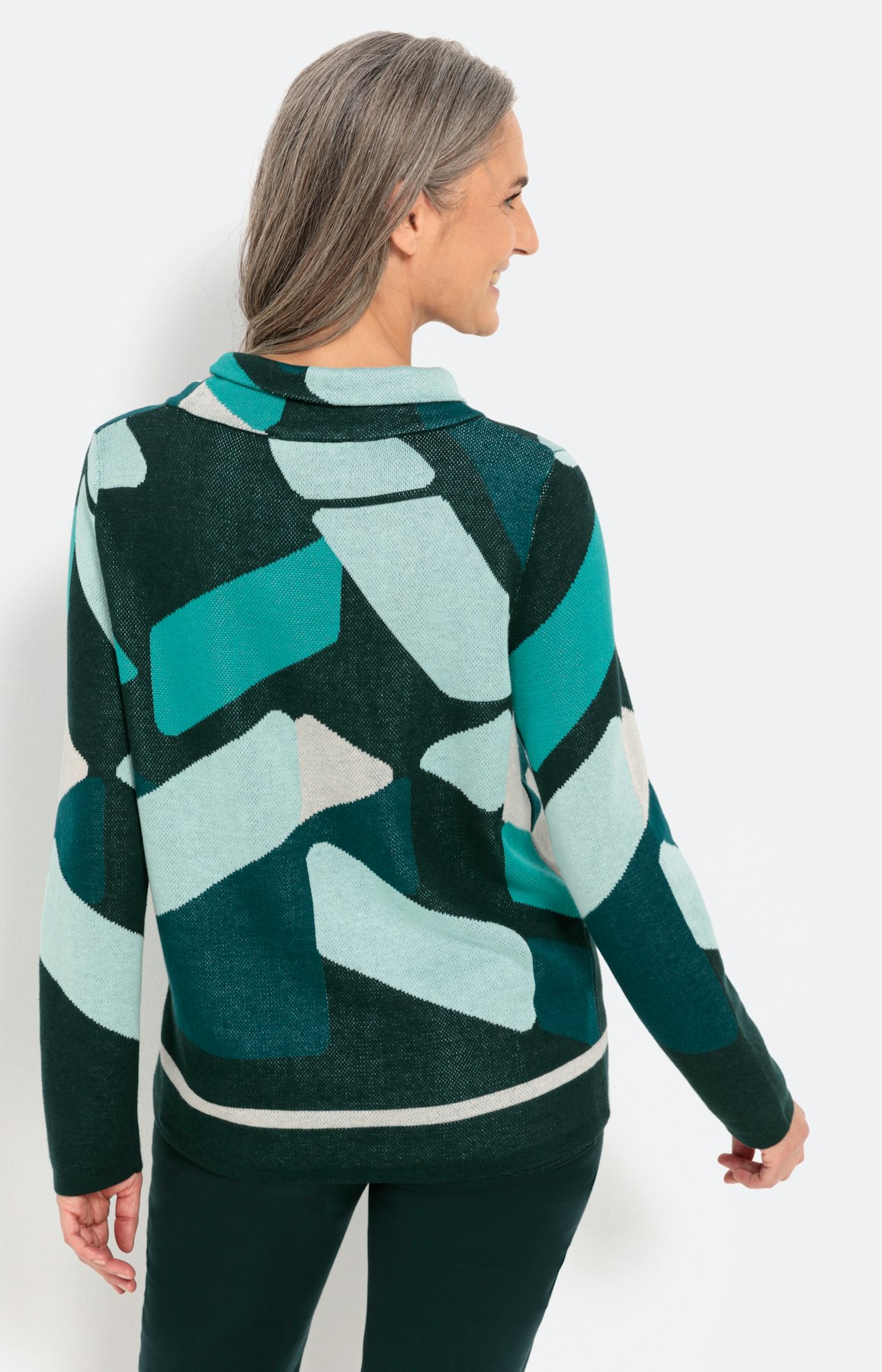 Trui met lange mouwen in jacquard-look