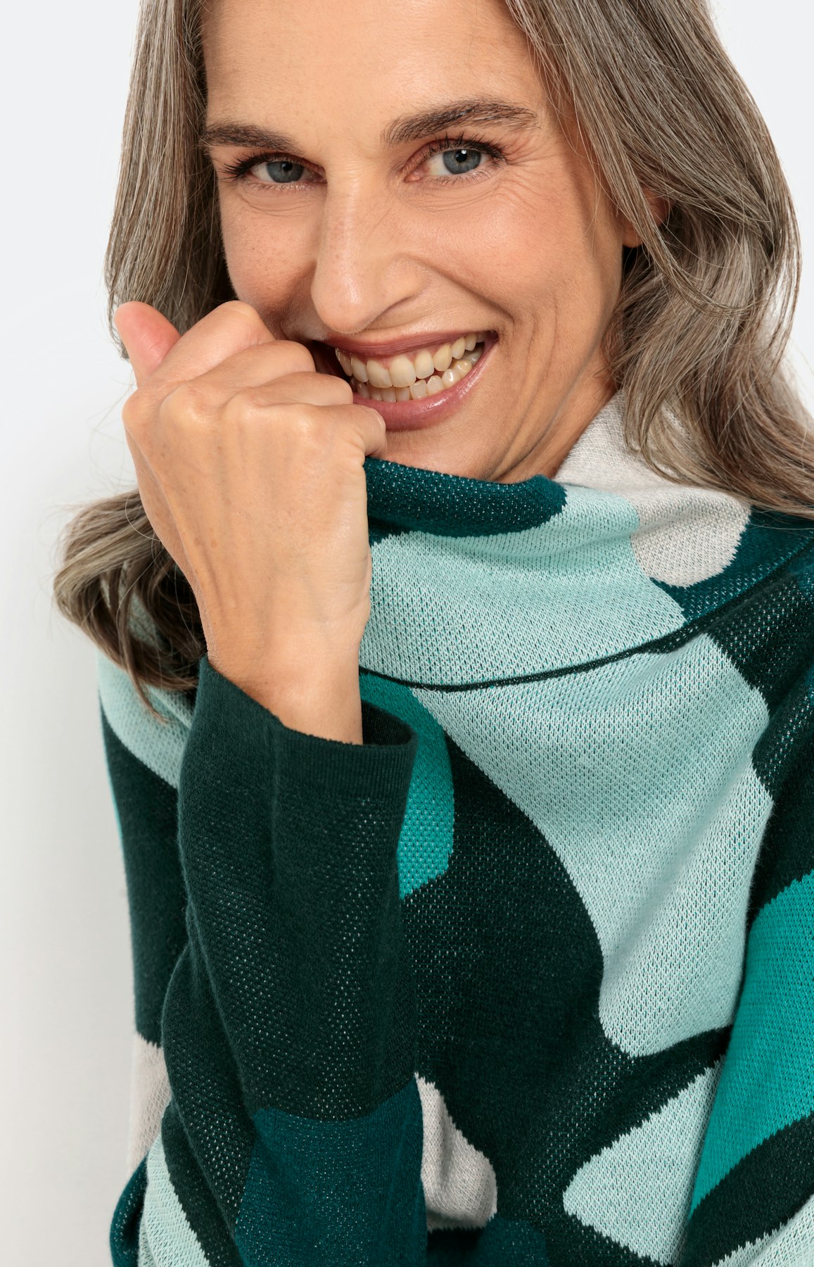 Trui met lange mouwen in jacquard-look