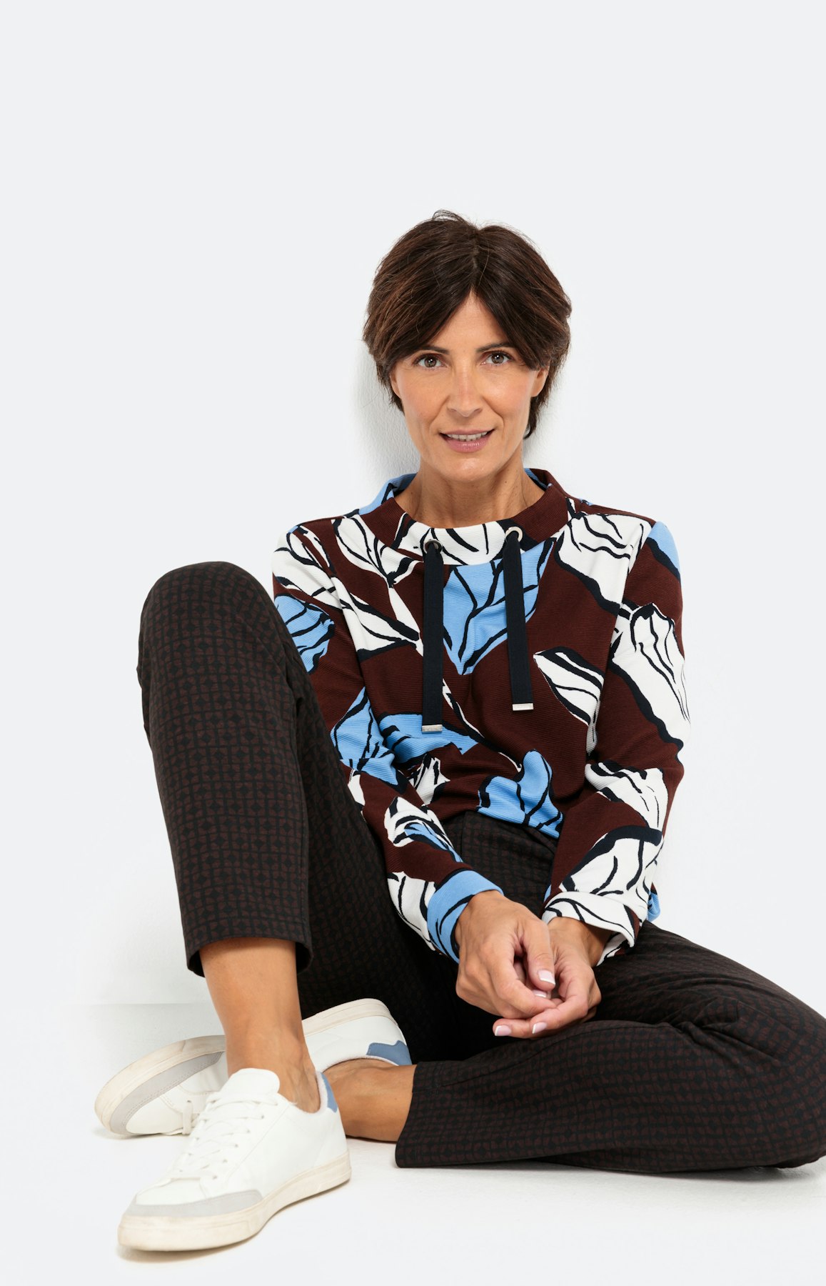 Sweatshirt met tunnelkoord bij de hals