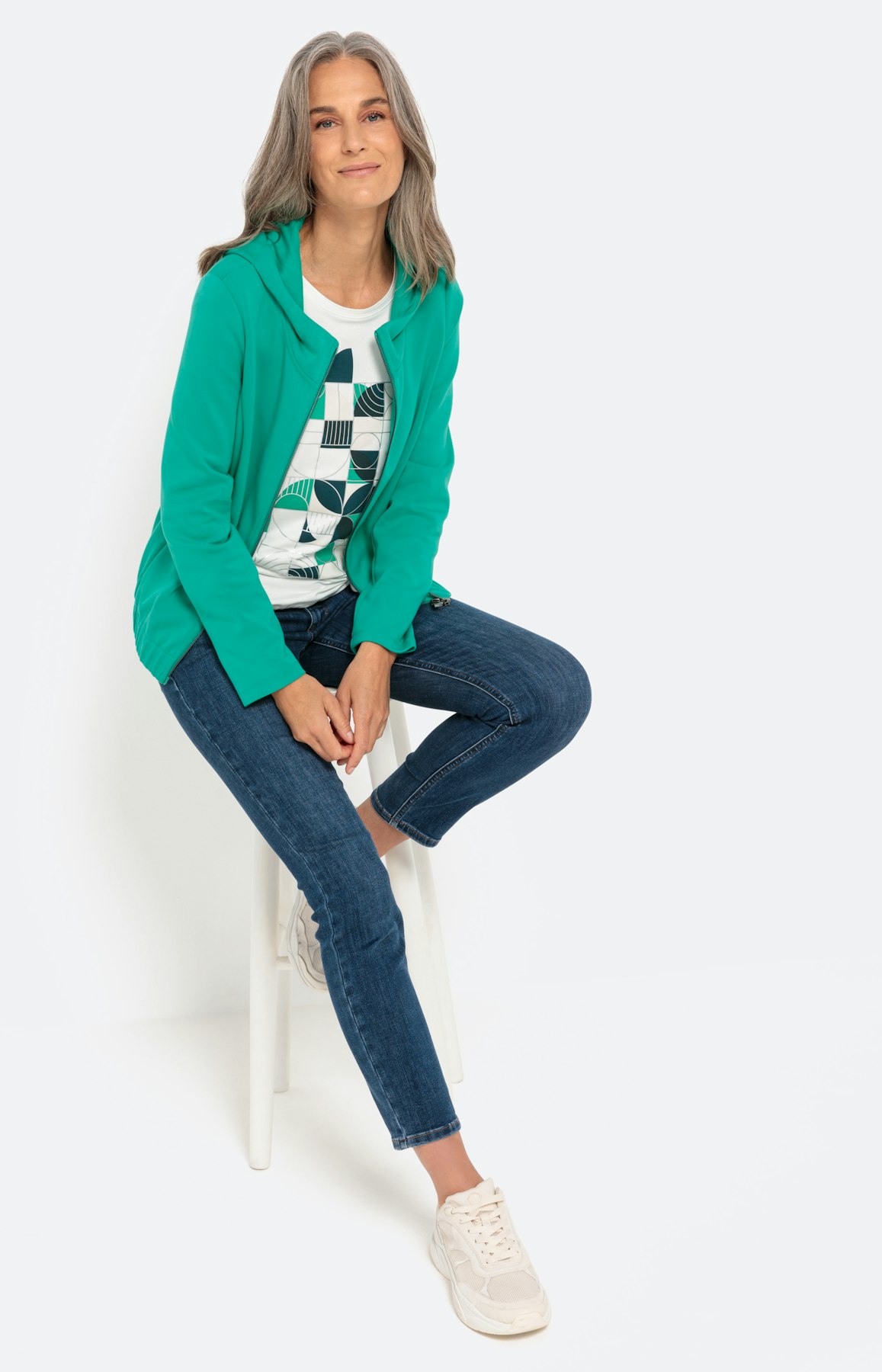 Sweatvest van scuba met lange mouwen