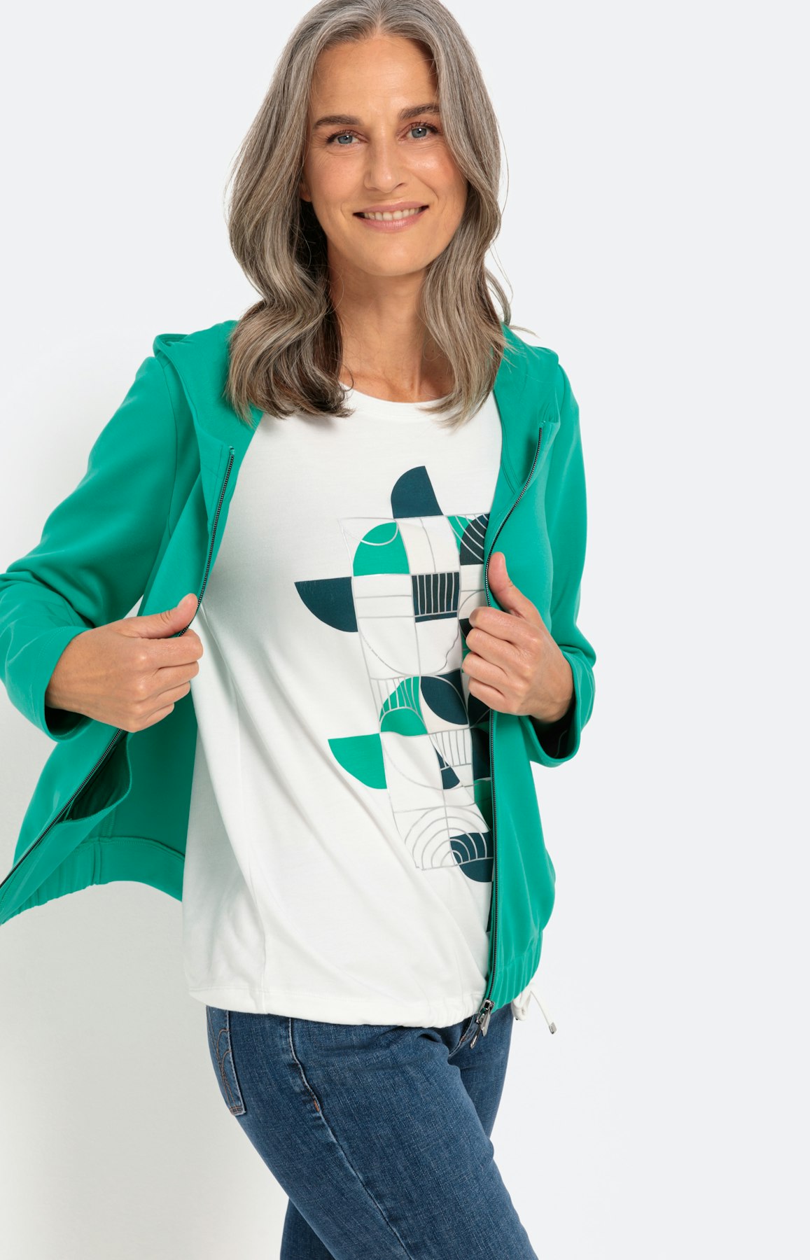 Sweatvest van scuba met lange mouwen