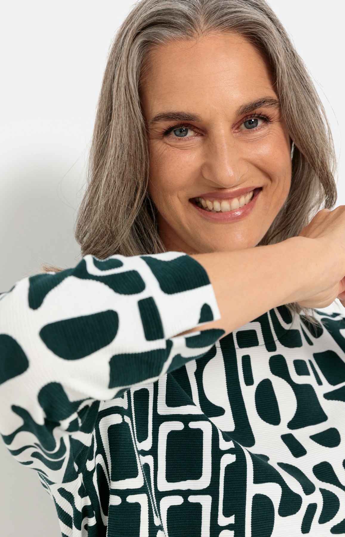 Gedessineerd sweatshirt met 3/4-mouwen